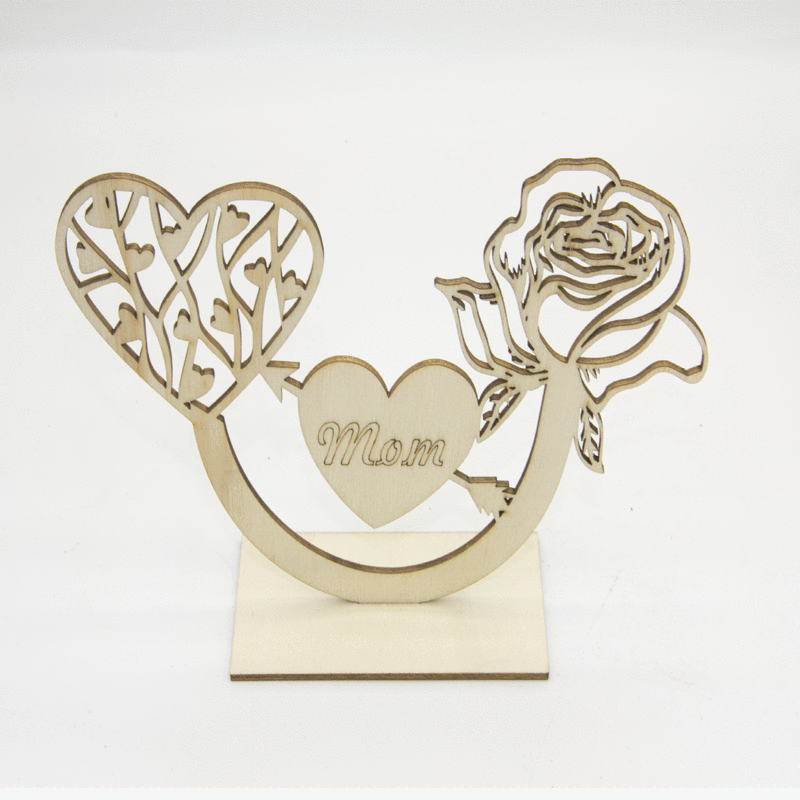 Wholesale of 10PCS/PACK Mother's Day Atmosphere Decoration Wooden Ornaments